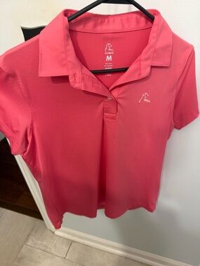 Red/Pink Short Sleeve Polo with Small Logo